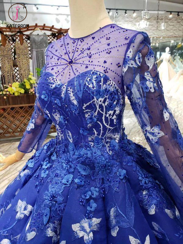 fitted lace wedding dress Long Sleeves Quinceanera Dresses Beaded Ball Gown main image 1