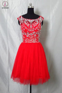Newest Red Tulle Short Prom Dress Homecoming Dress KPH0039