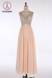 Classic V-Neck Floor Length Beading Prom Dresses Evening Dresses KPP0121