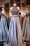 Two Pieces A-line Sparkle High Neck Beading Long Prom/Evening Dress KPP0128