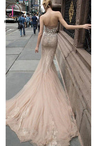 Beaded Illusion Strapless Sweetheart Sexy Party Prom/Evening Dresses KPP0132