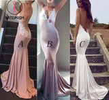 Mermaid V-neck Backless Long Bridesmaid Dress,Party Dresses KPB0066