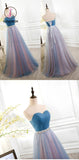 Sexy Pleated Sweetheart A Line Tulle Prom Dress with Beads Sashes KPP0149