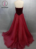 Sexy A line V-Neck Prom Dress,Noble Strapless Evening Dress,Organza Prom Dresses KPP0155