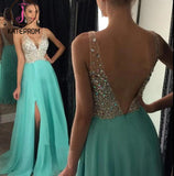 Sexy V Neckline Prom Dress with Slit,Formal Dress,Graduation Dresses,Formal Dress For Teens KPP0158