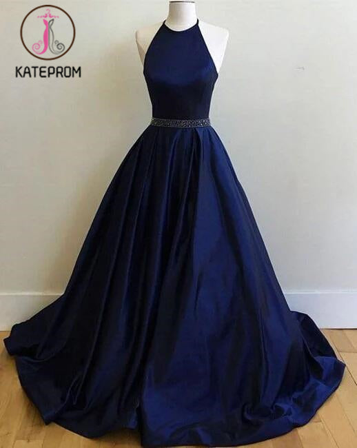Dark Blue Halter Prom Dresses,Ball Gowns Graduation Dresses,Formal Dre kateprom Dark Blue Halter Prom Dresses,Ball Gowns Graduation Dresses,Formal Dre kateprom