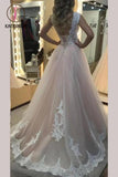 Pink Tulle Princess Prom Dress,A Line Formal Gown With Band,Low Back Prom Dress With Lace KPP0169
