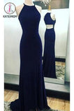 Sexy Sleeveless Prom Dress,Navy Blue Long Prom Dresses,Evening Dress,Formal Evening Gown KPP0175