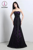 Mermaid Lace Prom Dresses With Belt,Strapless Ball Gown,Sexy Prom Dresses,Formal Dress KPP0203