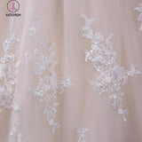 Gorgeous Sheer Neck Cap Sleeves Lace Appliques Wedding Dress, A Line Bridal Dress KPW0219