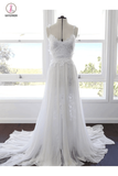 Bohemian Wedding Dresses, Cheap Spaghetti Straps Long Beach Wedding Gown KPW0221