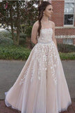 Princess A-line Tulle Long Prom Dress with Appliques Wedding Dress Hot Sell Prom Gown KPW0261