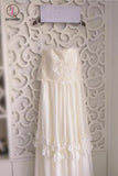 Vintage Hippie Style Boho Beach Wedding Dresses Spaghetti Straps Tiered Lace Chiffon Dress KPW0338