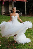 Charming Sweetheart Tulle Wedding Dresses, Puffy Backless Beach Wedding Gown KPW0365