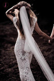 Vintage Lace V Neck Rustic Wedding Dresses Cap Sleeve Ivory Sheath Beach Wedding Gowns KPW0405
