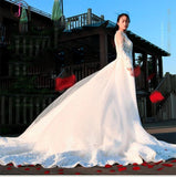 Gorgeous Long Sleeves Long Wedding Dresses, V Neck Long Bridal Dresses KPW0468