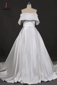 Gorgeous Strapless Ball Gown Long Wedding Dresses, Off the Shoulder Bridal Dresses KPW0469