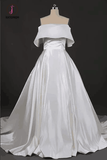 Gorgeous Strapless Ball Gown Long Wedding Dresses, Off the Shoulder Bridal Dresses KPW0469