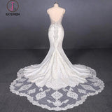 Sexy Spaghetti Straps Mermaid Wedding Dress with Lace, Mermaid Bridal Dresses KPW0480